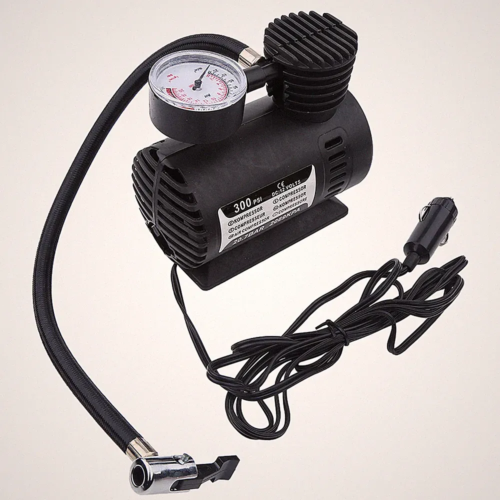 12V Portable Mini Air Compressor Electric Tire Infaltor Pump For Car 300PSI Tool