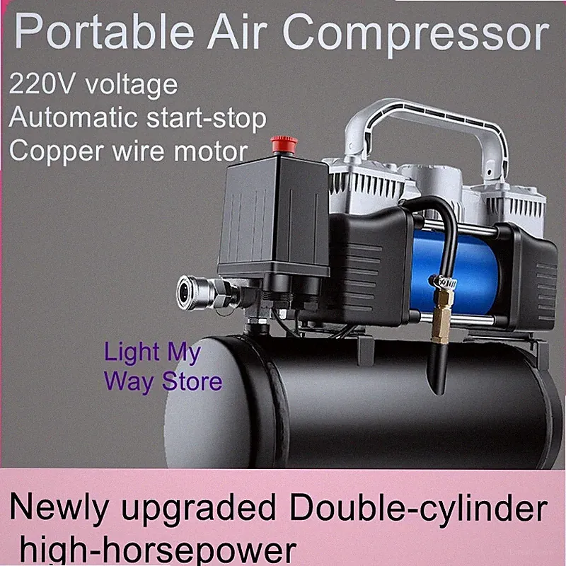 220v woodworking nail gun small air compressor oil-free mute air pump