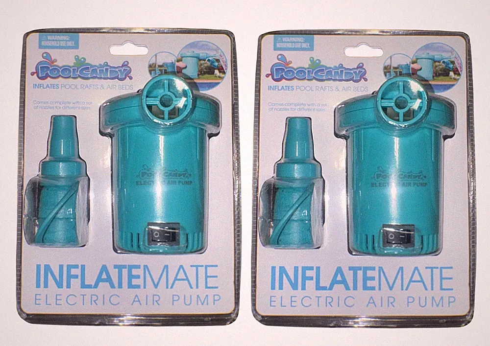 2PACK PoolCandy InflateMate Electric Air Pump Inflator for Pool Floats Rafts Bed