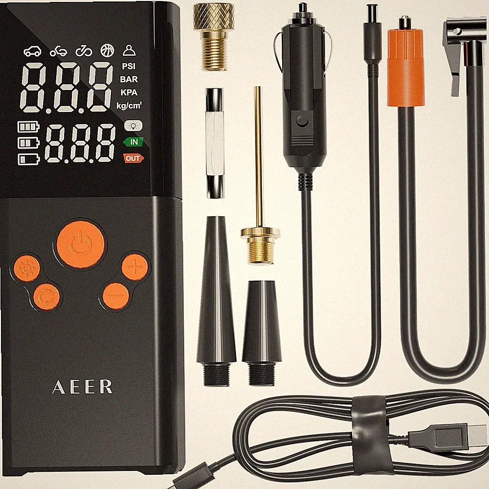 AEER Tire Inflator Portable Air Compressor Air Pump for Car Tires (150 PSI) -...