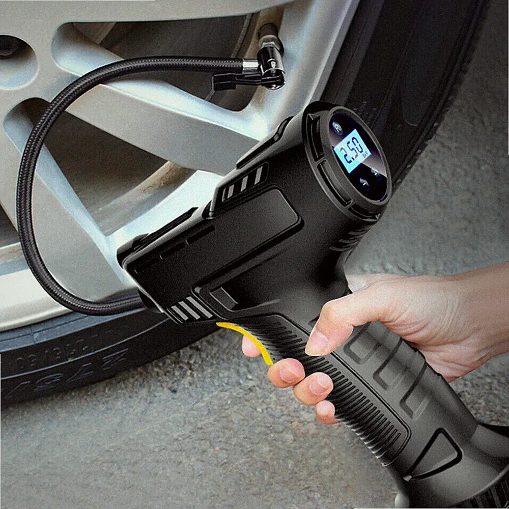 Portable Tire Inflator Air Compressor Pump 12V Rechargeable for Car Motorcycle