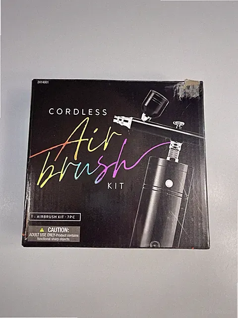 Cordless Airbrush Kit 7pc with Air Compressor Droppers USB Cable Cups NEW