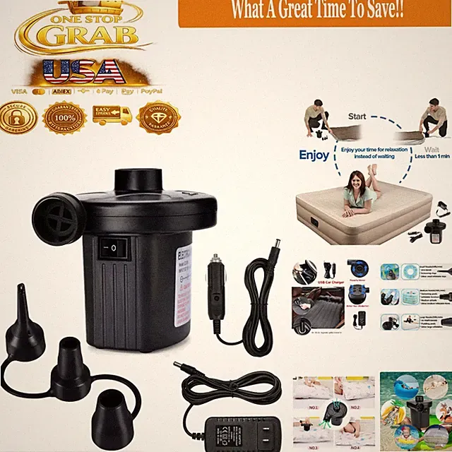 Electric Air Pump for Inflatables Camping Pool Bed Boat Inflatable Cushions