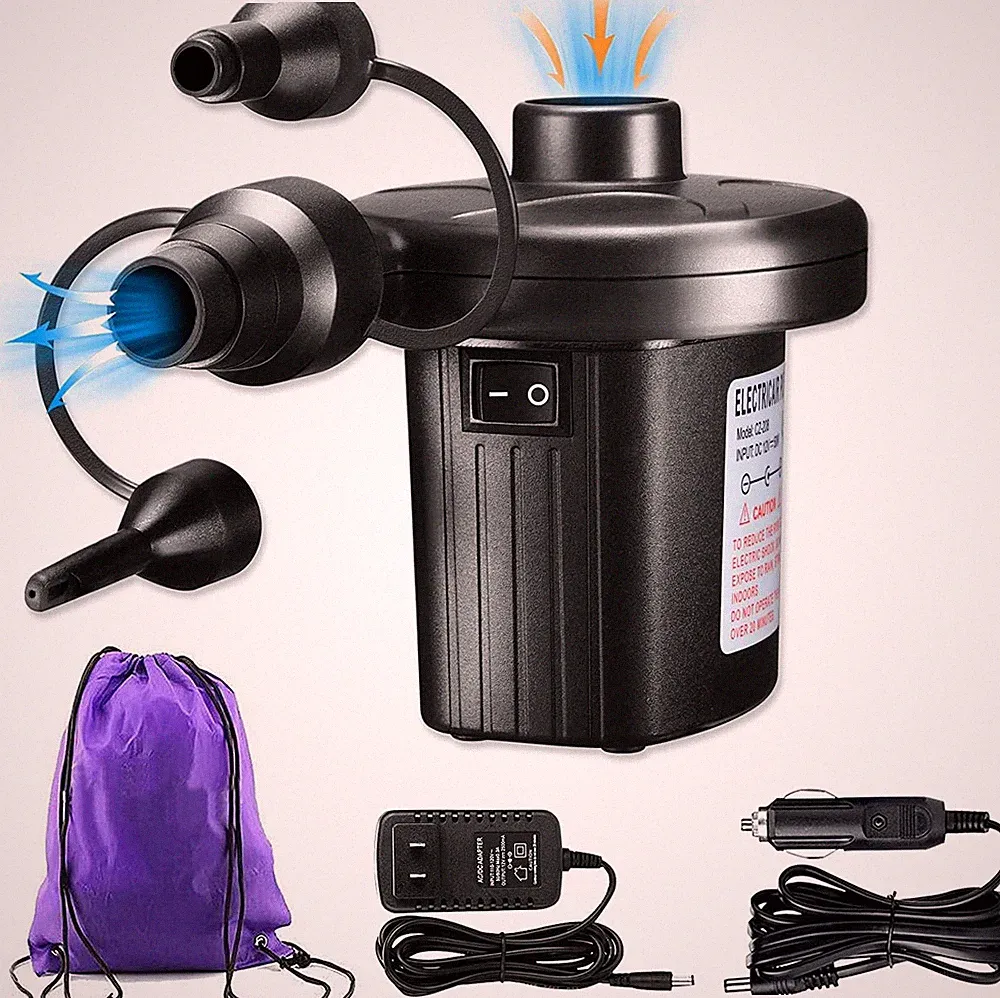 Electric Air Pump Inflator, Portable Fast Inflation for Airbeds Pool Toys Floats