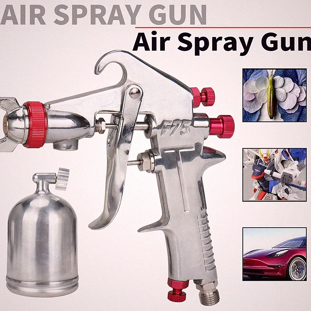 F-75G HVLP Auto Paint Spray Gun Kit 1.5mm For Car Clean Repair Compressor Tool