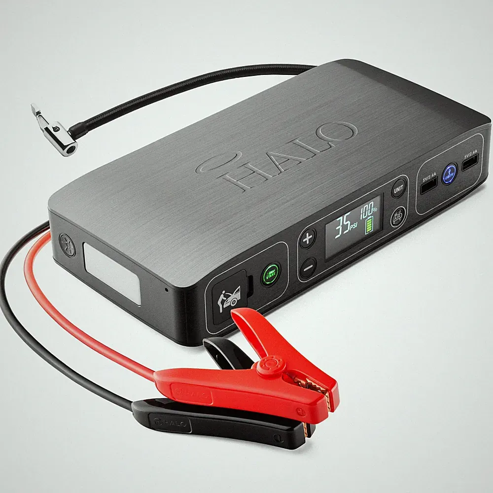 HALO Bolt Air 58830 Portable Car Battery Jump Starter | 100 PSI Air, Grey