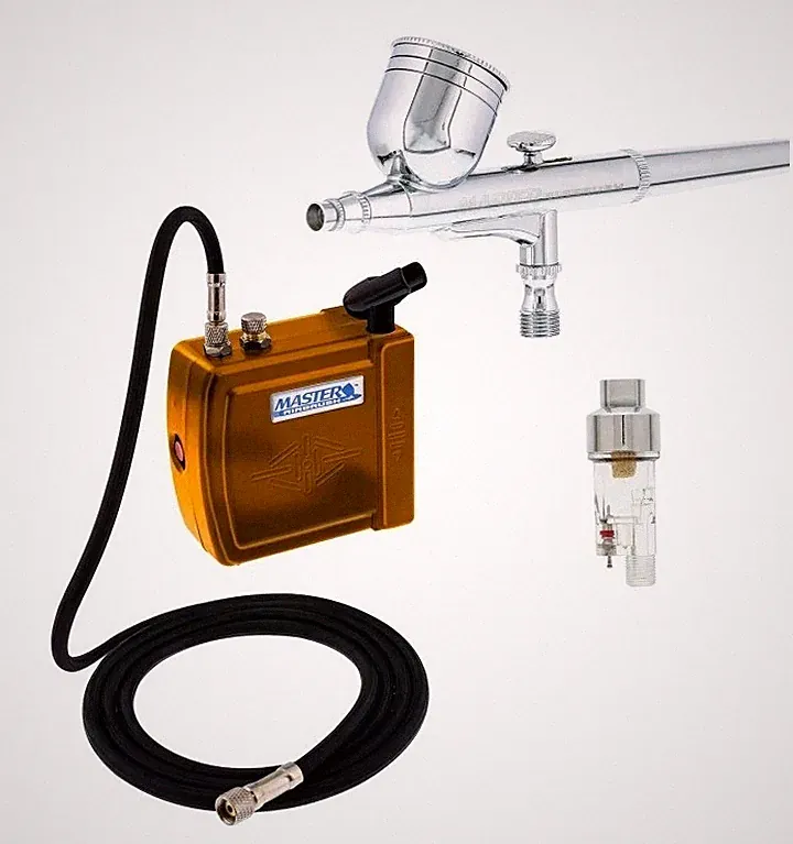 Master Airbrush Multi-Purpose Air Brush Kit with Mini C16-G Air Compressor, A...