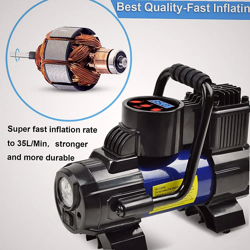 Portable Air Compressor Pump For Car Mini Tire Inflator Motorcycle 120W 150 PSI