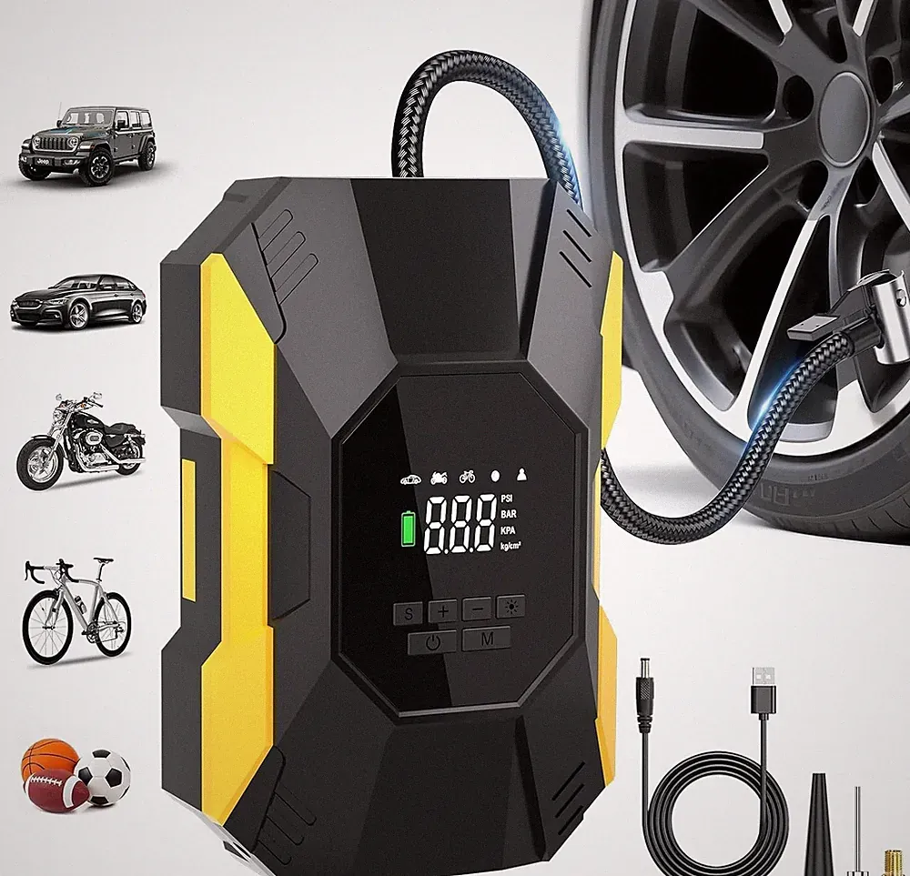 Tire Inflator Portable Air Compressor-Electric Cordless Air Pump for Car Tires w